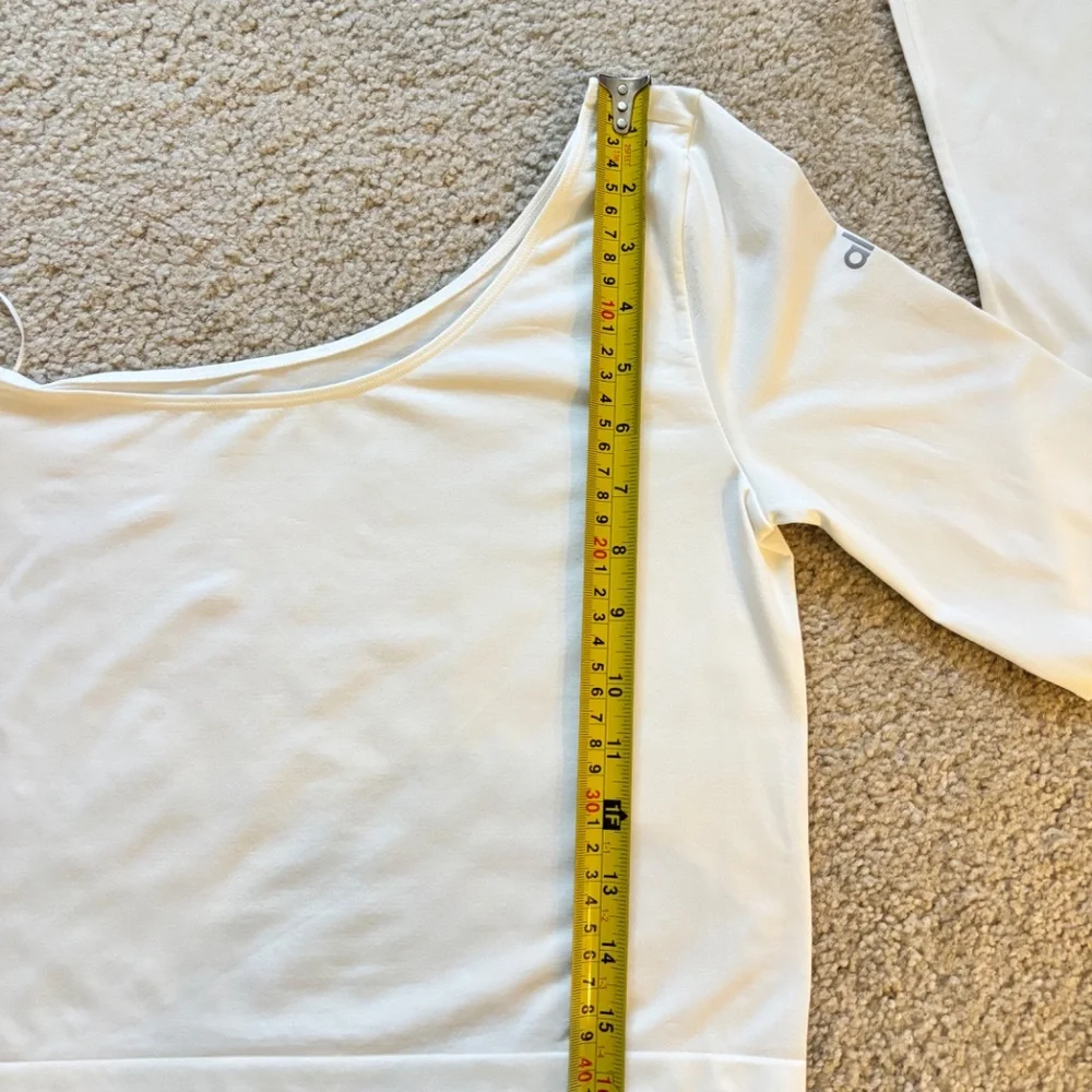 Alo Asymmetric Sheer Glow Long Sleeve Ivory